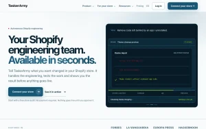 TaskerArmy homepage — screenshot of the coding AI tool, 2026-10-01