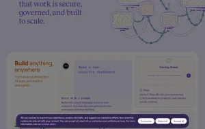 Tines 3B homepage — screenshot of the productivity & writing AI tool, 2026-10-01
