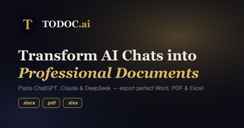 TODOC.ai Startseite, Screenshot, KI-Tool produktivität & schreiben