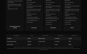 ToneCraft pricing page with plans and prices — screenshot of the audio & voice AI tool, 2026-10-01