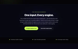 Trify3D homepage — screenshot of the image generation AI tool, 2026-10-01