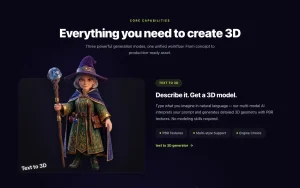 Trify3D homepage — screenshot of the image generation AI tool, 2026-10-01
