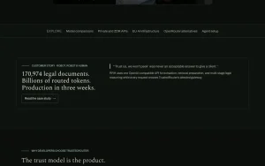 TrustedRouter homepage — screenshot of the coding AI tool, 2026-10-01