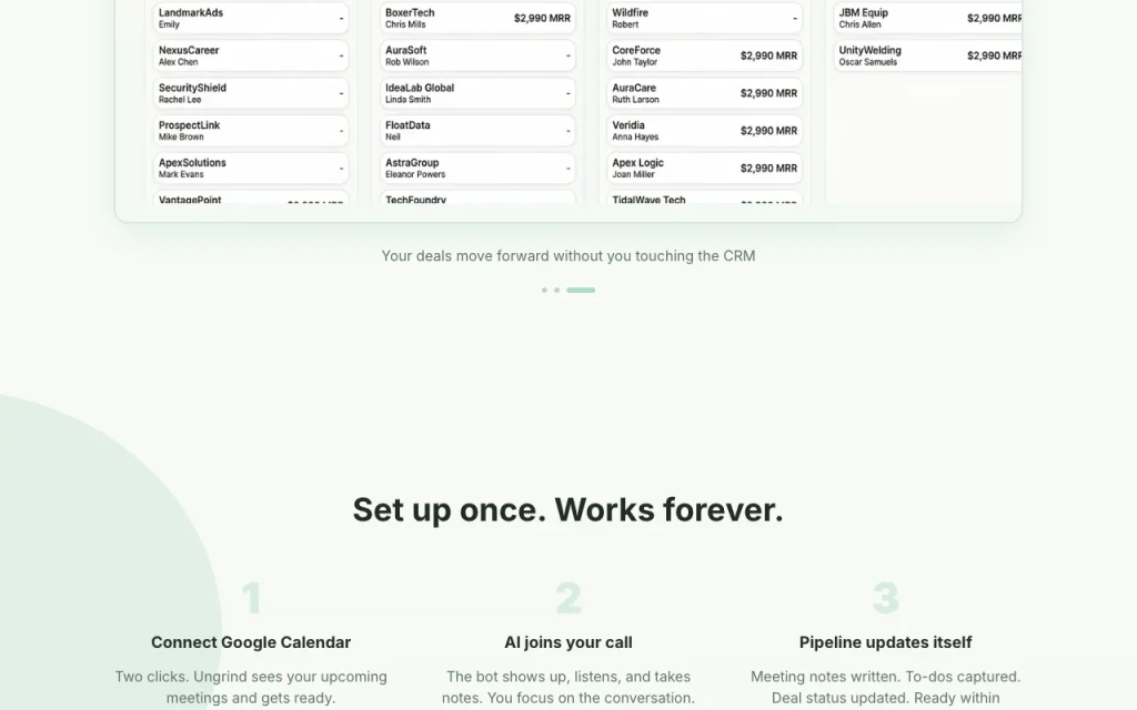 Ungrind página principal — captura de pantalla de la herramienta de IA productividad y escritura, Oct 1, 2026