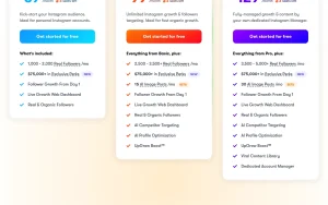 UpGrow pricing page with plans and prices — screenshot of the productivity & writing AI tool, 2026-10-01