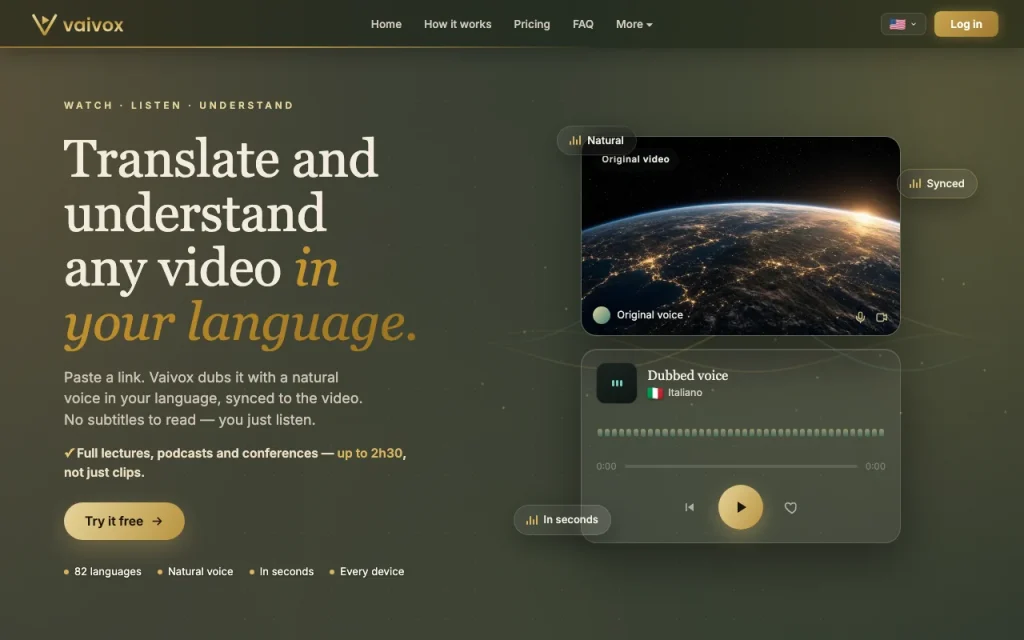 Vaivox página principal — captura de pantalla de la herramienta de IA audio y voz, Oct 1, 2026