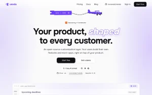 Vendo homepage — screenshot of the coding AI tool, 2026-10-01
