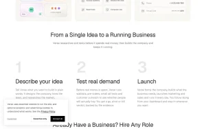 Verse homepage — screenshot of the productivity & writing AI tool, 2026-10-01