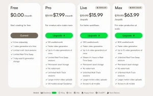 Viggle pricing page with plans and prices — screenshot of the video AI tool, 2026-10-01
