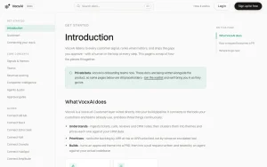 VocxAI documentation — screenshot of the coding AI tool, 2026-10-01