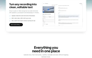 Voicina homepage — screenshot of the audio & voice AI tool, 2026-10-01
