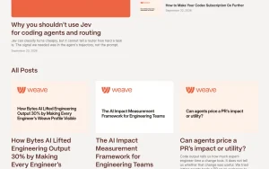 Weave blog — screenshot of the coding AI tool, 2026-10-02