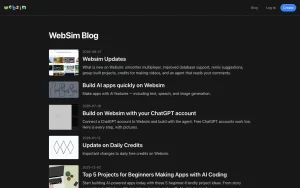 Websim blog — screenshot of the coding AI tool, 2026-10-01