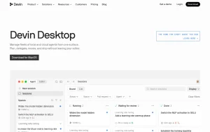 Devin Desktop (formerly Windsurf) homepage — screenshot of the coding AI tool, 2026-10-01