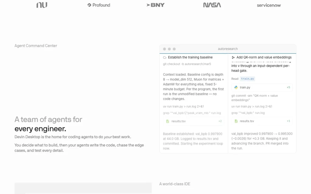 Devin Desktop (formerly Windsurf) homepage — screenshot of the coding AI tool, Oct 1, 2026