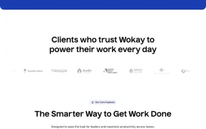 Wokay homepage — screenshot of the productivity & writing AI tool, 2026-10-01