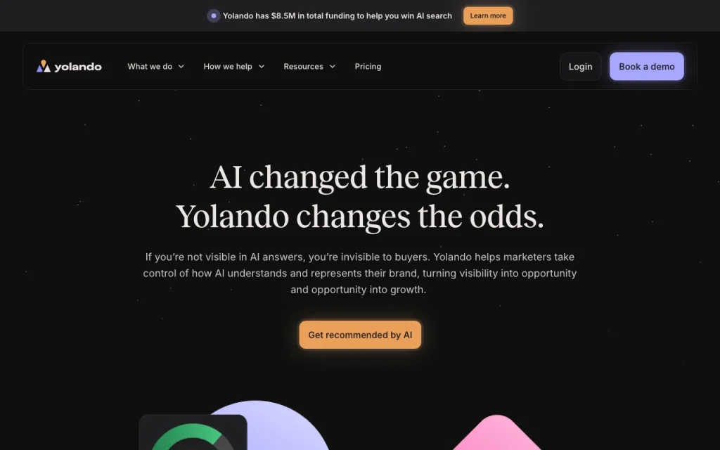 Yolando homepage — screenshot of the productivity & writing AI tool, Oct 1, 2026