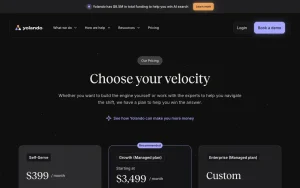 Yolando pricing page with plans and prices — screenshot of the productivity & writing AI tool, 2026-10-01