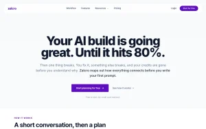 Zalcro homepage — screenshot of the coding AI tool, 2026-10-01