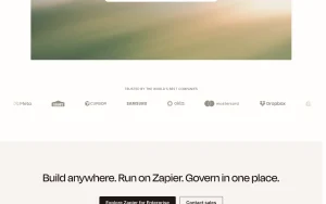 Zapier homepage — screenshot of the productivity & writing AI tool, 2026-10-01