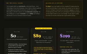 Zella pricing page with plans and prices — screenshot of the video AI tool, 2026-10-01
