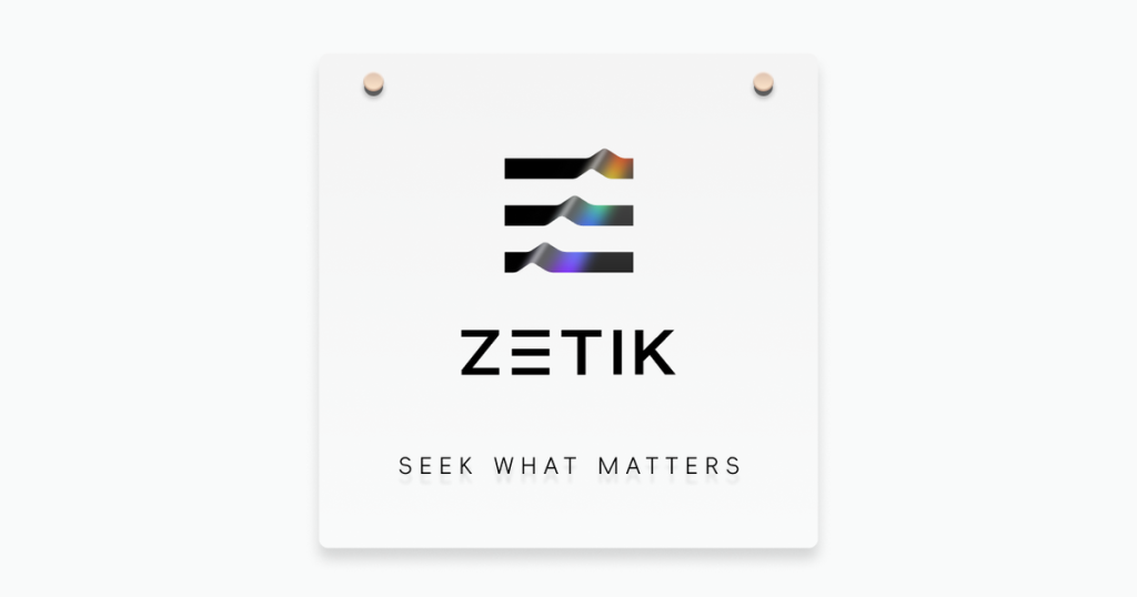 Zetik homepage screenshot, research & search AI tool