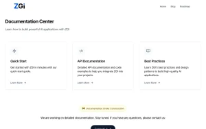 ZGI documentation — screenshot of the productivity & writing AI tool, 2026-10-02