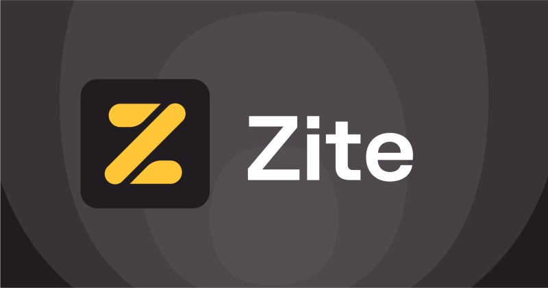 Zite homepage screenshot, productivity & writing AI tool