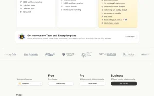 Zite pricing page with plans and prices — screenshot of the productivity & writing AI tool, 2026-10-01