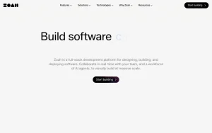 Zoah homepage — screenshot of the coding AI tool, 2026-10-02
