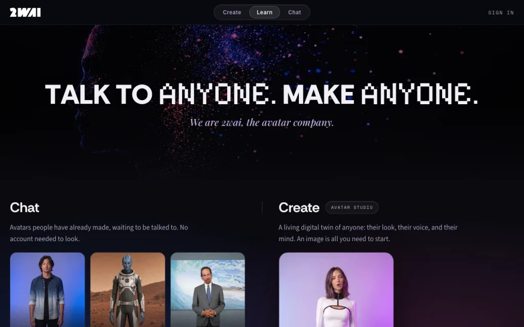 2wai Startseite – Screenshot des KI-Tools chat-assistenten, Oct 2, 2026
