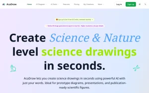 AcaDraw homepage — screenshot of the image generation AI tool, 2026-10-02