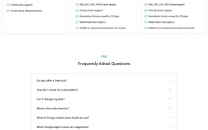 AcaDraw pricing page with plans and prices — screenshot of the image generation AI tool, 2026-10-02