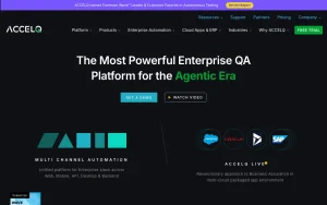 ACCELQ homepage — screenshot of the coding AI tool, 2026-10-01