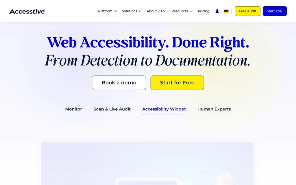 Accesstive homepage screenshot, productivity & writing AI tool
