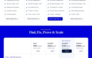 Accesstive pricing page with plans and prices — screenshot of the productivity & writing AI tool, 2026-10-02