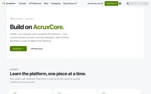 AcruxCore documentation — screenshot of the coding AI tool, 2026-10-01