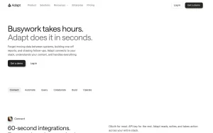 Adapt features page — screenshot of the productivity & writing AI tool, 2026-10-02
