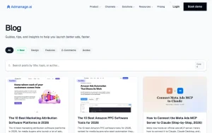 AdManage.ai blog — screenshot of the productivity & writing AI tool, 2026-10-02
