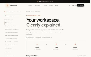 AdRiseLab documentation — screenshot of the productivity & writing AI tool, 2026-10-01