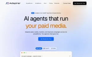 Adspirer homepage — screenshot of the productivity & writing AI tool, 2026-10-02