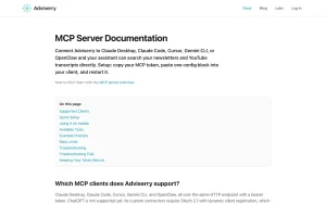 Adviserry documentation — screenshot of the productivity & writing AI tool, 2026-10-01