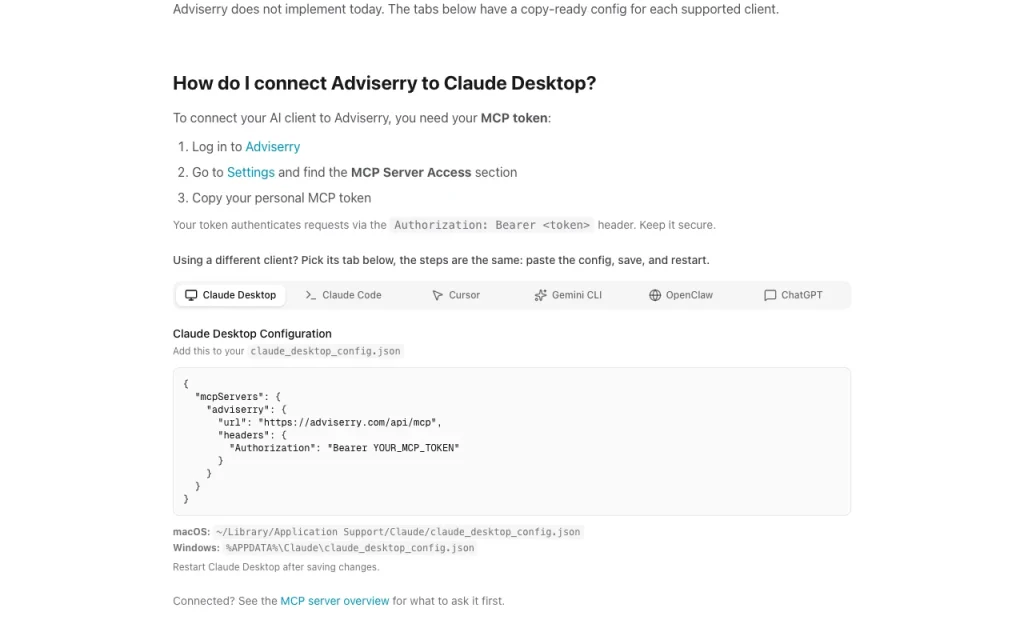 Adviserry documentation — screenshot of the productivity & writing AI tool, Oct 1, 2026