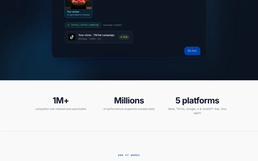 AdWhispr homepage — screenshot of the productivity & writing AI tool, Oct 1, 2026