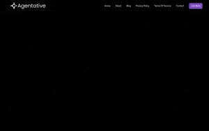 Agentative homepage — screenshot of the productivity & writing AI tool, 2026-10-02