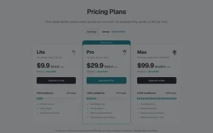 AgentKey pricing page with plans and prices — screenshot of the research & search AI tool, 2026-10-02