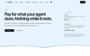 AgentSky pricing page with plans and prices — screenshot of the coding AI tool, 2026-10-01