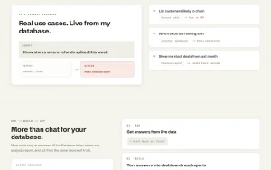 AI for Database homepage page homepage screenshot, productivity & writing AI tool