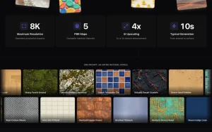 AI Texture Studio homepage — screenshot of the image generation AI tool, 2026-10-01