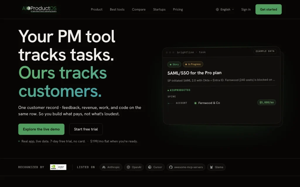 AIOProductOS Startseite – Screenshot des KI-Tools produktivität & schreiben, Oct 1, 2026